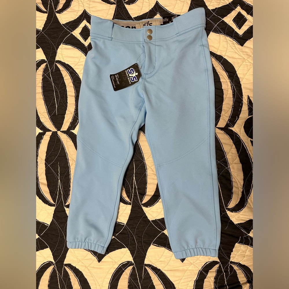 Youth Smash It Sports softball pants. Youth Large, Columbia blue. New with tags.